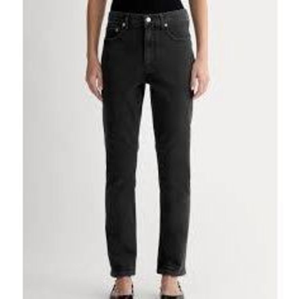 Everlane Original Cheeky Jean Black High Rise Crop 27 Straight, NWT